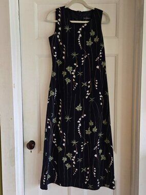JOHN ROBERTS Black Floral Print Sleeveless Maxi Dress Size 6